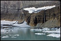 Salamander Glacier, Salamander Falls , and Upper Grinnell Lake. Glacier National Park, Montana, USA.