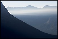 Ridge and light seen from Logan Pass. Glacier National Park, Montana, USA. (color)