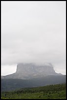 Cloud-covered Chief Mountain. Glacier National Park ( color)