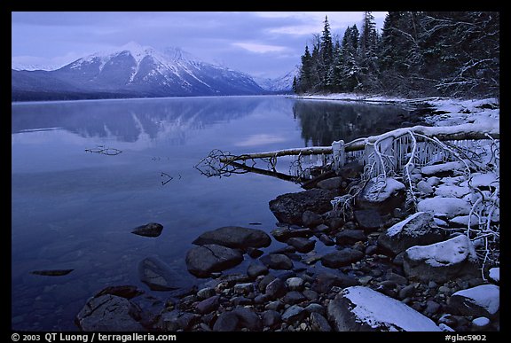 Lake McDonald in winter. Glacier National Park, Montana, USA.