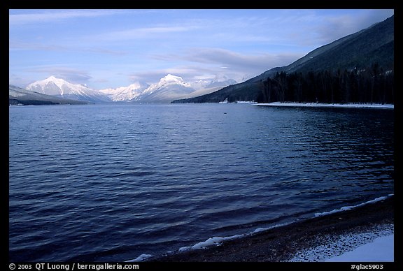 Lake McDonald in winter. Glacier National Park, Montana, USA.