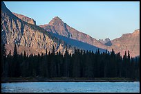 Lone Walker Mountain and treeline above Two Medicine Lake. Glacier National Park ( color)