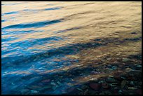 Reflection, ripples, and pebbles, Two Medicine Lake. Glacier National Park ( color)