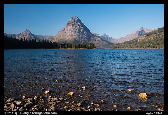 Shoreline and mountains, Two Medicine Lake. Glacier National Park (color)