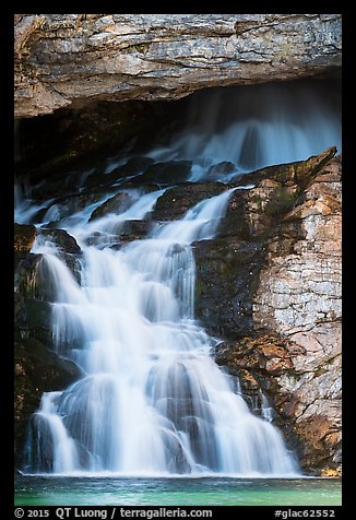 Lower Running Eagle Falls in autumn. Glacier National Park (color)