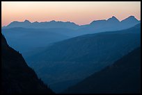 Distant mountains at sunset. Glacier National Park ( color)