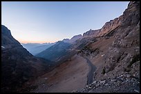 Going-to-the-Sun road at sunset. Glacier National Park ( color)
