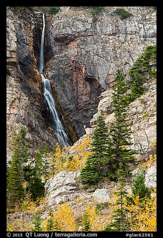 Apikuni Falls in autumn. Glacier National Park, Montana, USA.