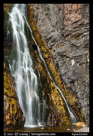 Lower tier of Apikuni Falls. Glacier National Park (color)