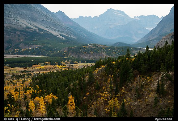 Many Glacier Valley in autumn. Glacier National Park, Montana, USA.