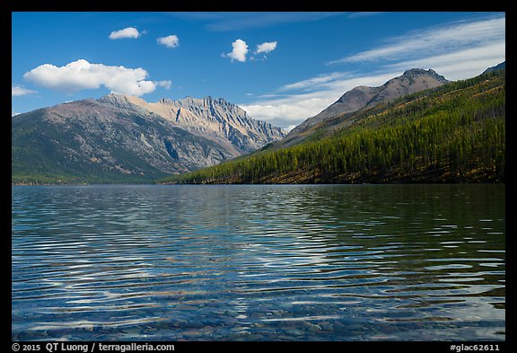 Kintla Lake with ripples. Glacier National Park (color)