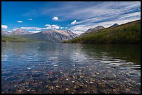 Kintla Lake with underwater colorful cobblestones. Glacier National Park ( color)