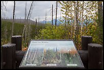 Thank you wildfire interpretive sign. Glacier National Park, Montana, USA.