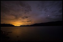 Lake McDonald at night. Glacier National Park, Montana, USA.