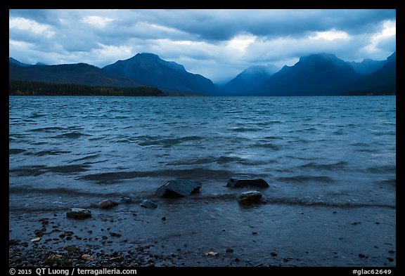 Waves and clouds, Lake McDonald. Glacier National Park (color)