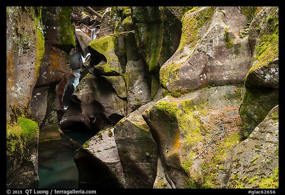 Sculptured rocks, Avalanche Creek. Glacier National Park (color)