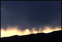 Storm clouds over the Sangre de Christo mountains. Great Sand Dunes National Park, Colorado, USA. (color)