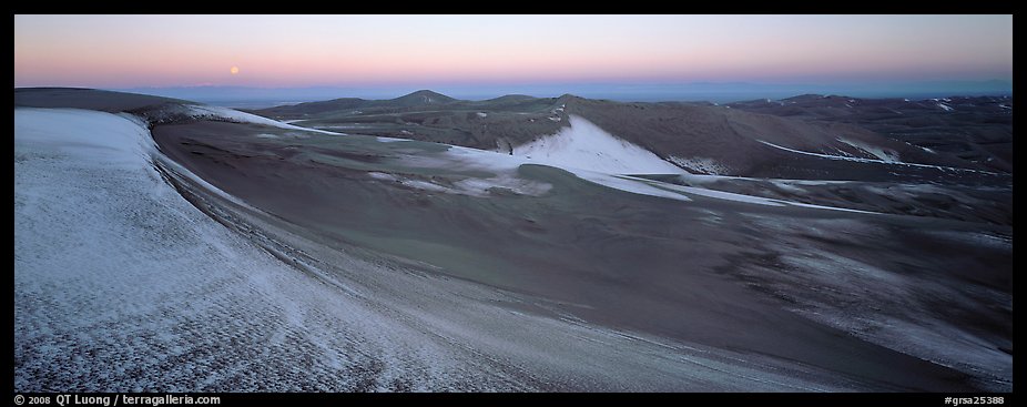 Dune field in winter at dawn. Great Sand Dunes National Park (color)