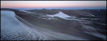 Dune field in winter at dawn. Great Sand Dunes National Park (Panoramic color)