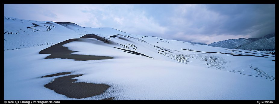 Dune field covered by snow. Great Sand Dunes National Park and Preserve (color)