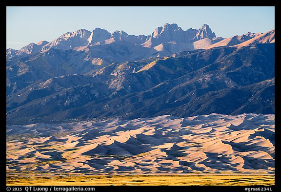 Distant Dunefield and Sangre de Cristo Range. Great Sand Dunes National Park and Preserve (color)