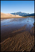 Shallow Medano Creek and sand patterns. Great Sand Dunes National Park and Preserve ( color)