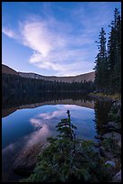 Clouds and Lower Sand Creek Lake at dusk. Great Sand Dunes National Park and Preserve ( color)