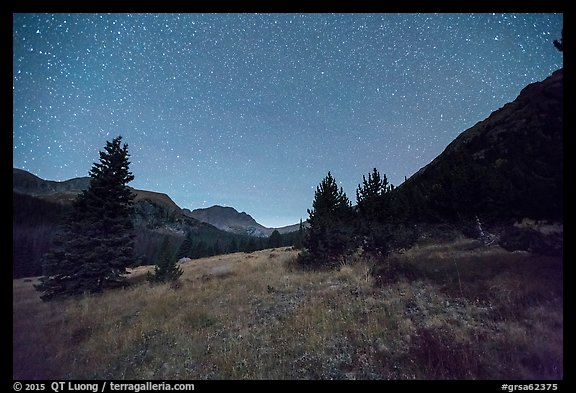 Sand Creek Valley at night. Great Sand Dunes National Park and Preserve (color)