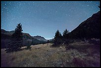 Sand Creek Valley at night. Great Sand Dunes National Park and Preserve, Colorado, USA.