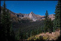 Sand Creek Valley, and Tijeras Peak at night. Great Sand Dunes National Park and Preserve, Colorado, USA.