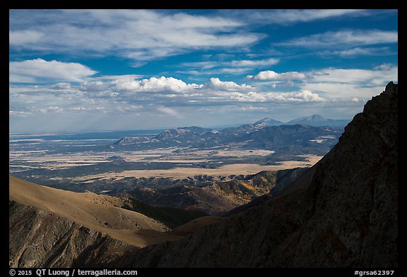 Distant mountains from Mount Herard. Great Sand Dunes National Park and Preserve, Colorado, USA.