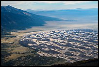 Sangre de Cristo Mountains and dune field from above. Great Sand Dunes National Park and Preserve ( color)