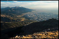 Dune field seen from alpine summit of Mount Herard. Great Sand Dunes National Park and Preserve, Colorado, USA.