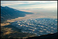 The 750 feet dunes look small from  alpine summit of 13,297 feet Mt. Herard. Great Sand Dunes National Park and Preserve, Colorado, USA.