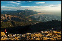 Visitor looking, Mount Herard. Great Sand Dunes National Park and Preserve ( color)