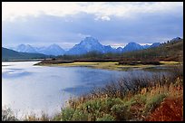 Oxbow bend and Mt Moran. Grand Teton National Park, Wyoming, USA. (color)