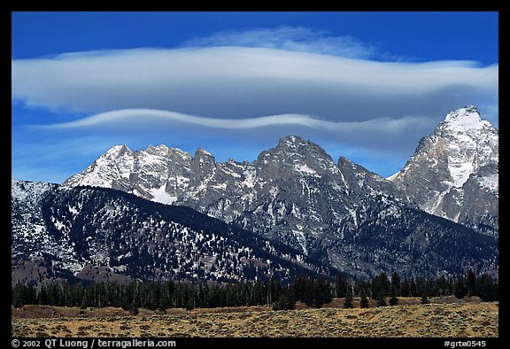 Lenticular cloud above the Grand Teton. Grand Teton National Park (color)