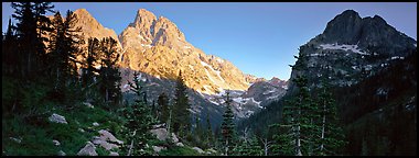 Grand Teton at sunset. Grand Teton National Park (Panoramic color)