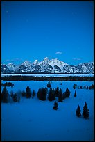 Night view of Teton range in winter. Grand Teton National Park ( color)