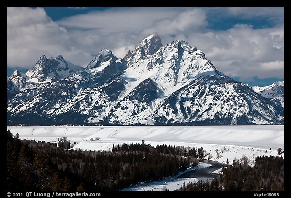 Tetons in winter. Grand Teton National Park, Wyoming, USA.