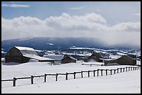 Chambers and Perry homesteads in winter, Mormon Row. Grand Teton National Park ( color)