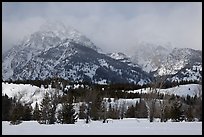 Below Teton range in winter. Grand Teton National Park, Wyoming, USA.