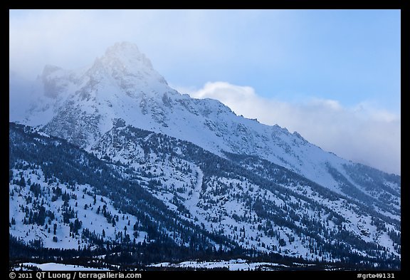 Mount Owen in winter. Grand Teton National Park (color)