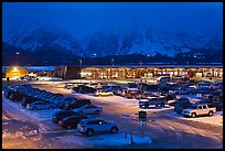 Jackson Hole airport at night. Grand Teton National Park, Wyoming, USA.