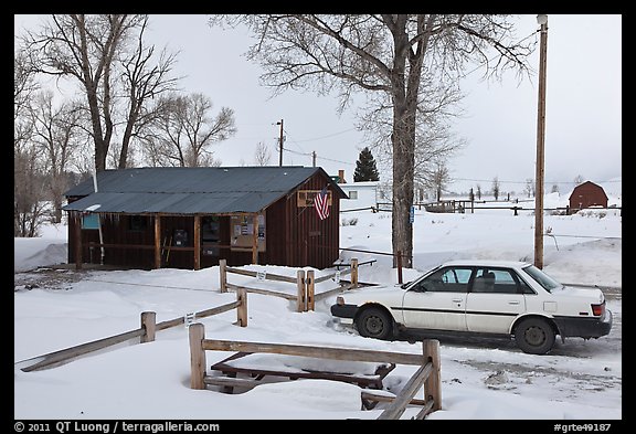 Kelly in winter. Grand Teton National Park (color)