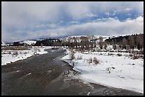 Gros Ventre River in winter. Grand Teton National Park, Wyoming, USA.