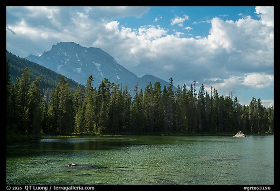 Mount Moran and String Lake, afternoon. Grand Teton National Park (color)