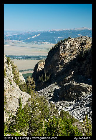 Jackson Hole from Garnet Canyon. Grand Teton National Park (color)