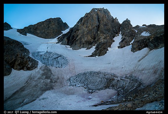 Middle Teton and glacier from Garnet Canyon. Grand Teton National Park (color)