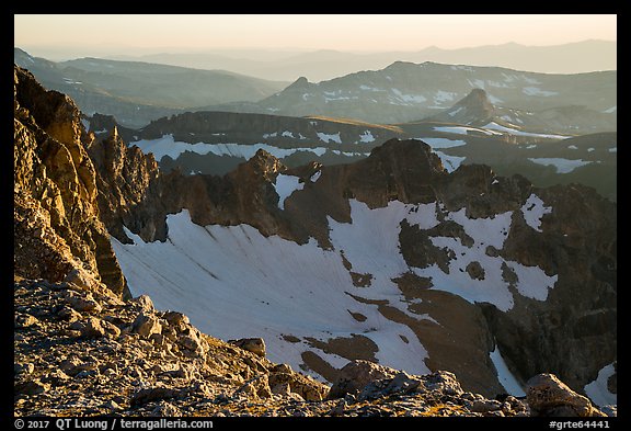 Alaska Basin ridges from Lower Saddle. Grand Teton National Park (color)